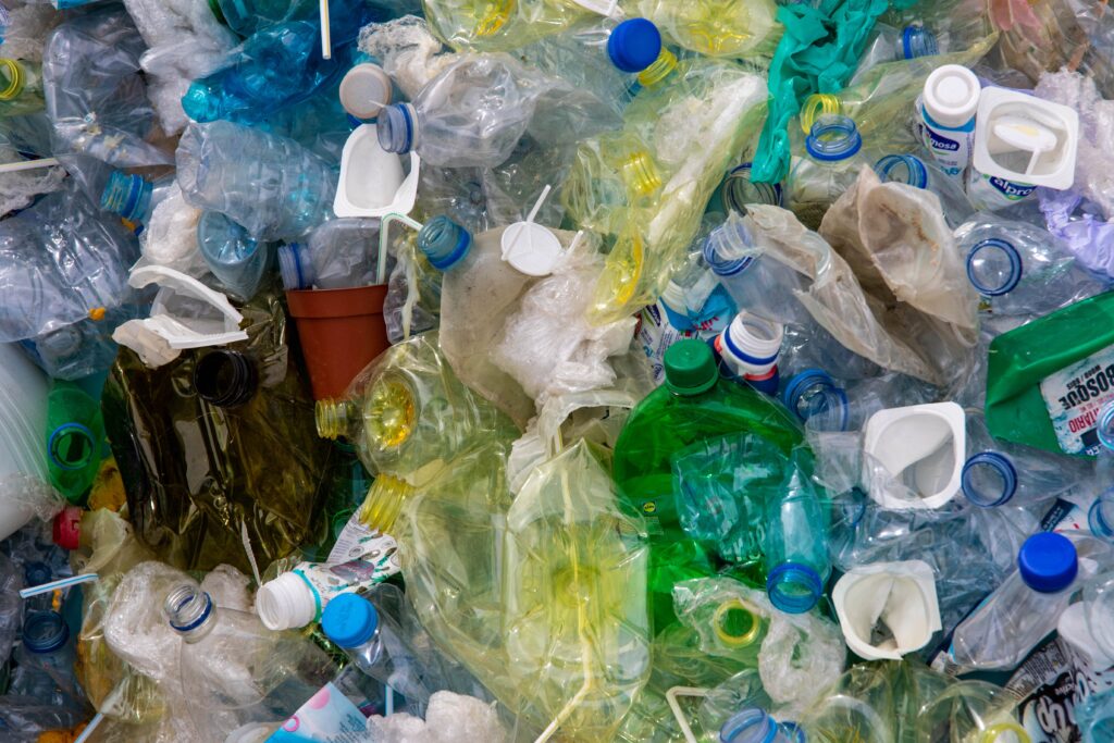 A group of plastic waste