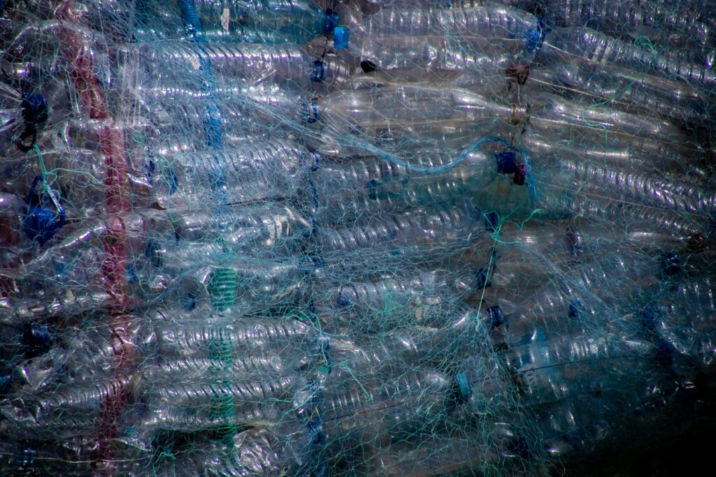 A group of PET plastic bottles 