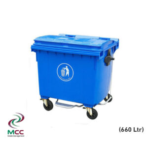 660 ltr Blue plastic waste bin