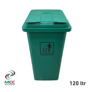 120 ltr green plastic garbage bin