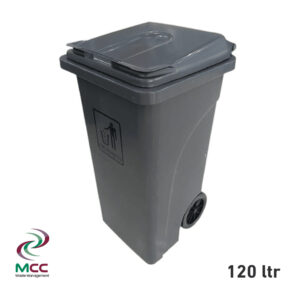 120 ltr grey plastic garbage bin