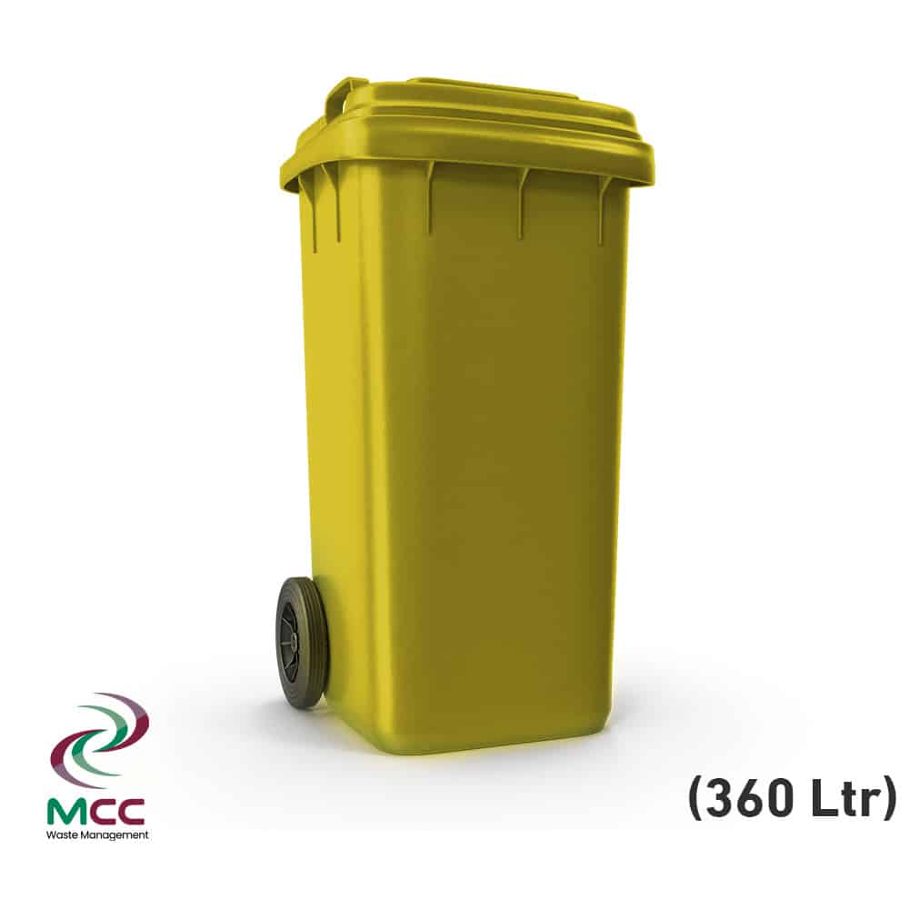360 ltr yellow plastic garbage bin