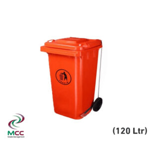 120 LTR Red Plastic Garbage Bin