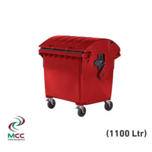 1100 ltr red plastic garbage bin