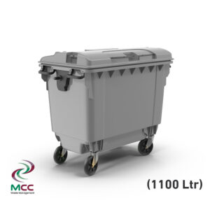 1100 ltr grey plastic garbage bin