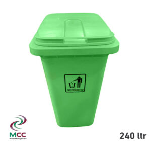 240 ltr green plastic garbage bin