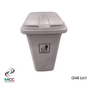 240 ltr grey plastic garbage bin