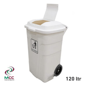 120 ltr white plastic trash bin