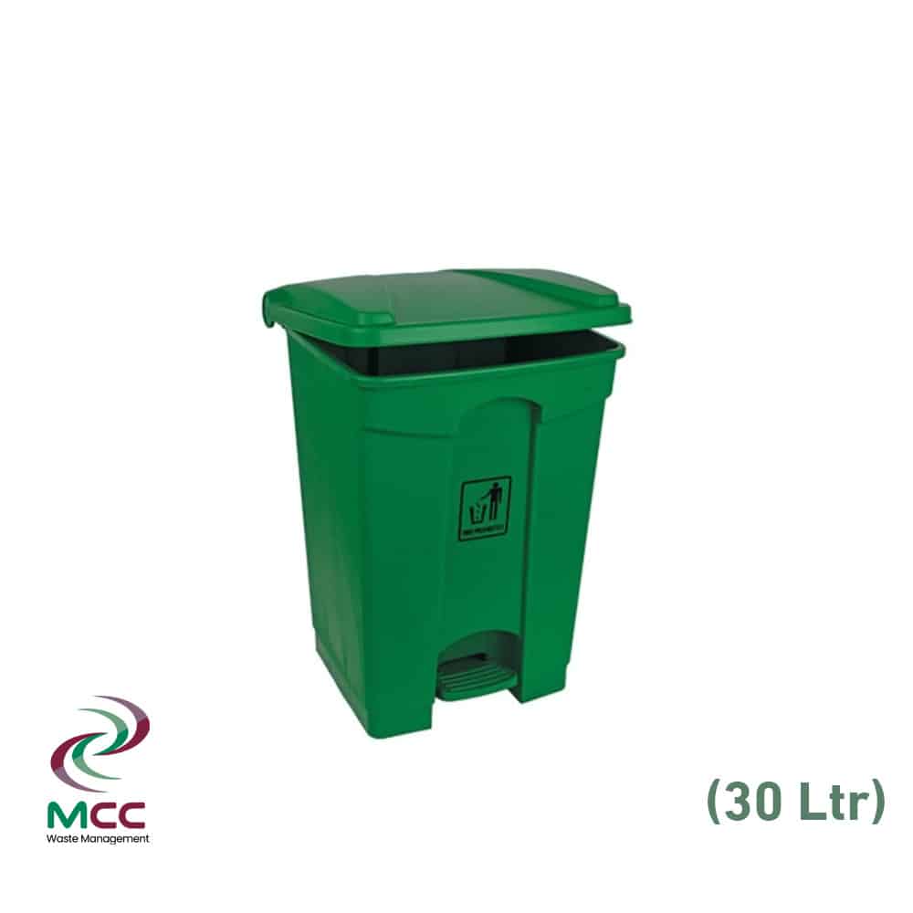 30 LTR Green Plastic Kitchen Trash Bin
