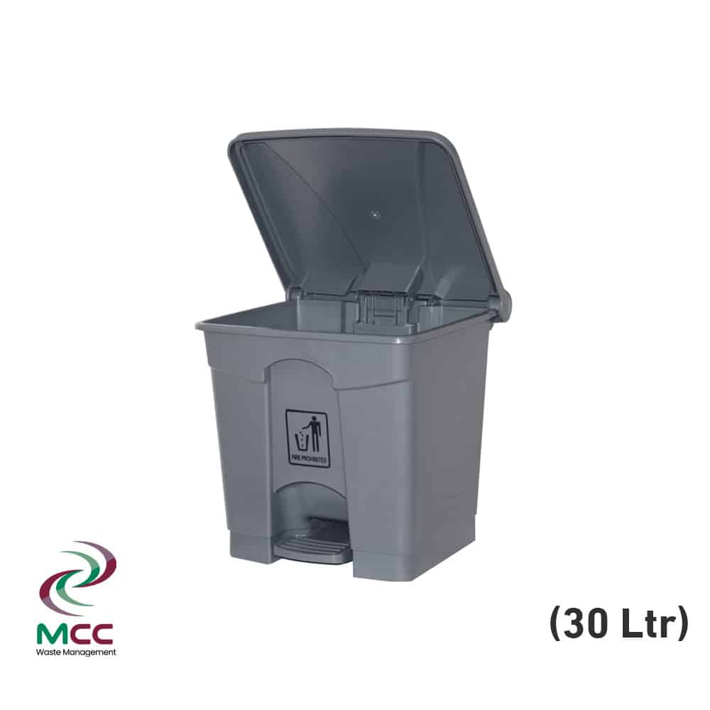 30 LTR Grey Plastic Kitchen Trash bin