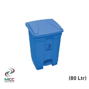 Plastic Trash Bin W Pedal Lid 80 Ltr Blue