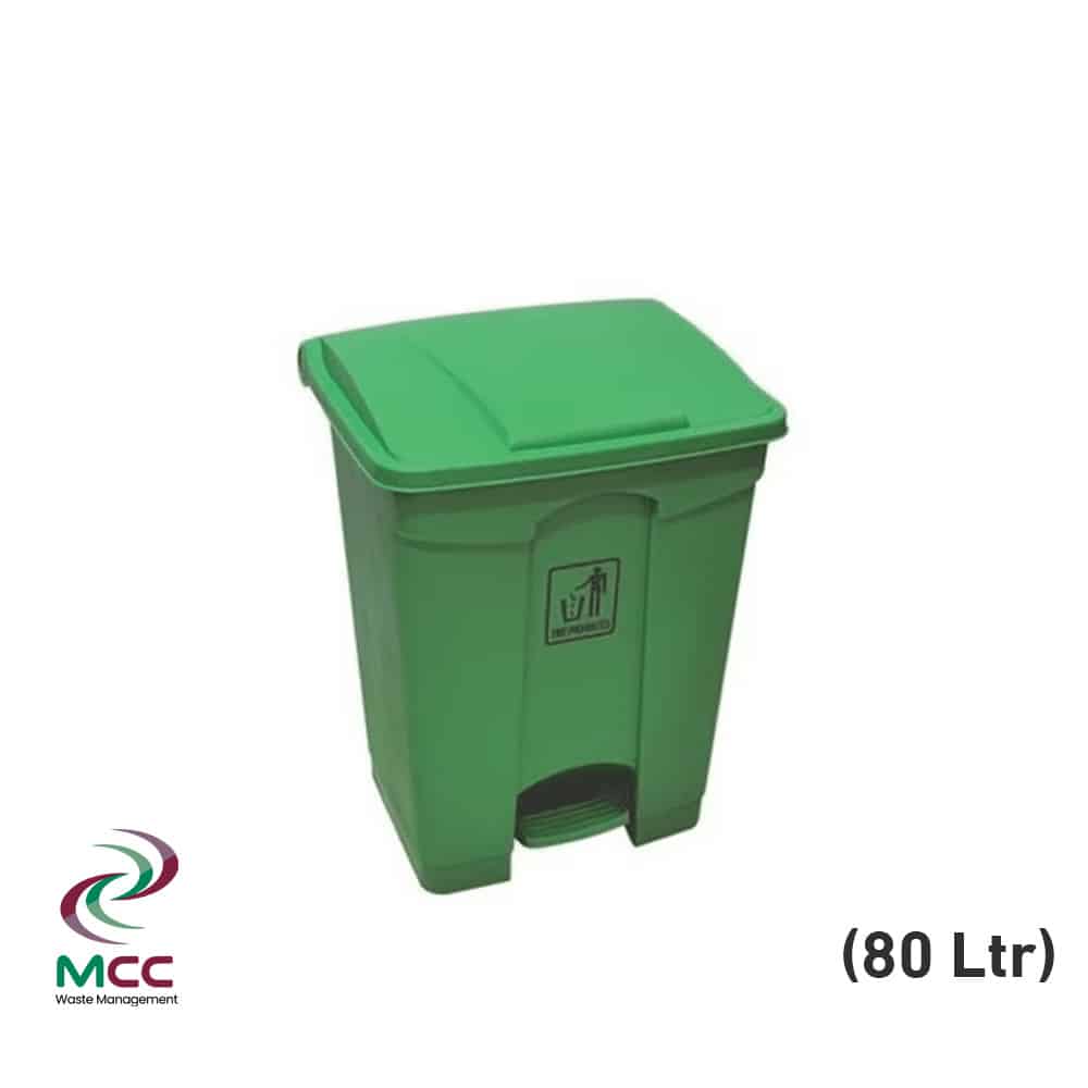 80 LTR Green Plastic Kitchen Trash Bin
