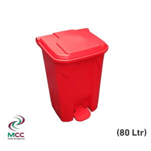 80 LTR Red Plastic Kitchen Trash Bin