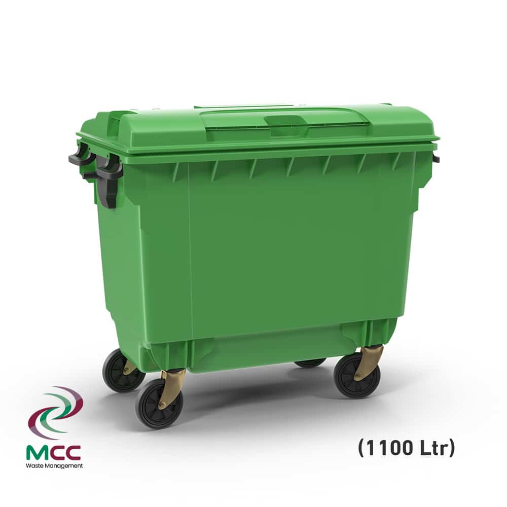 1100 LTR Green Plastic Waste Bin
