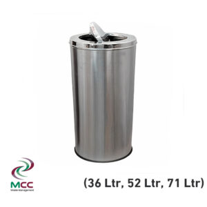 stainless steel swing lid waste bin