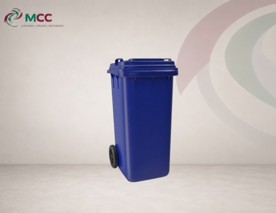 120 LTR Blue Wheeled Plastic Waste Bin